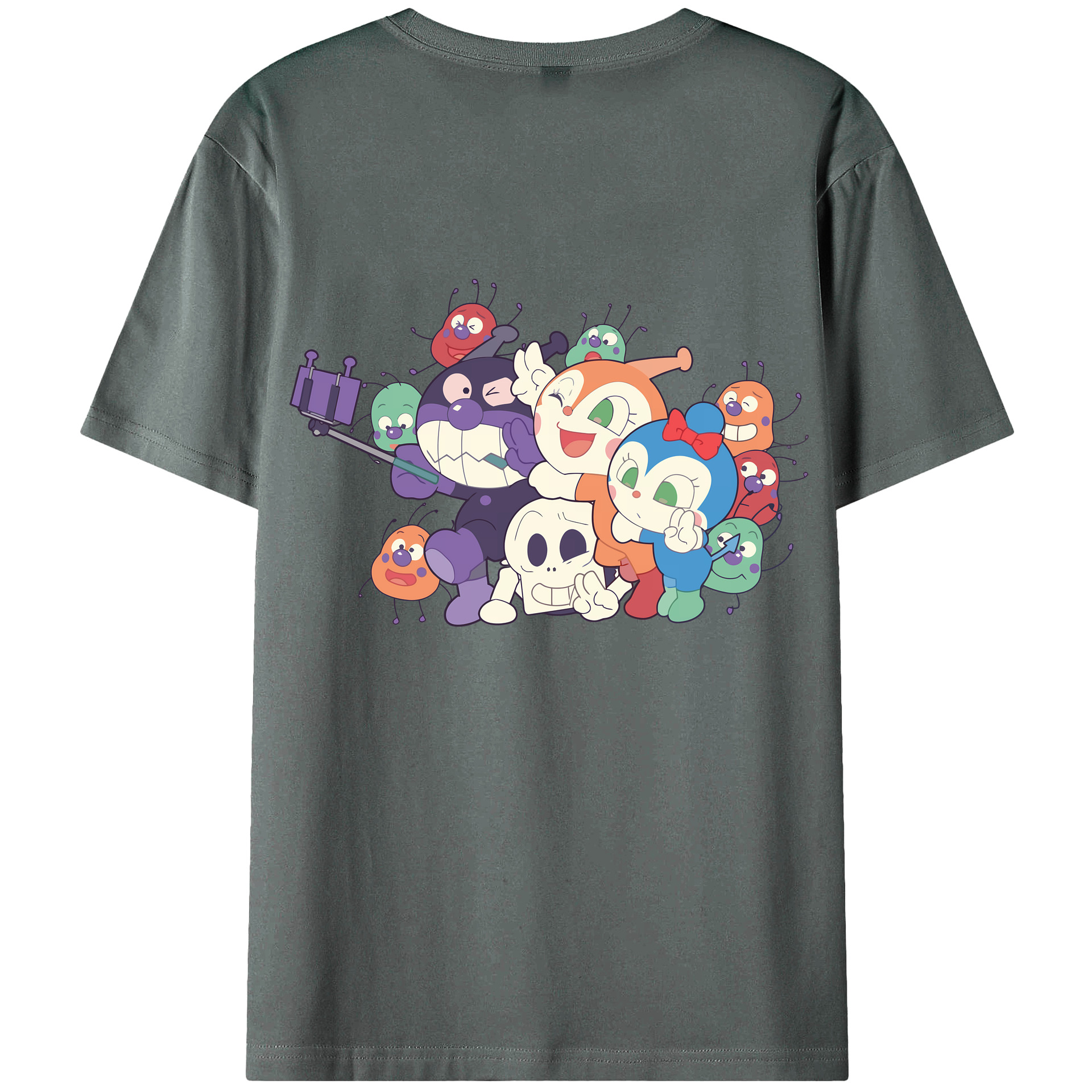 （画像用） アンパンマン Anpanman 綿100％ メンズ半袖Tシャツ（バックプリント） 通気性